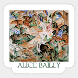 Equestrian Fantasy with Pink Lady (1913) by Alice Bailly Sticker